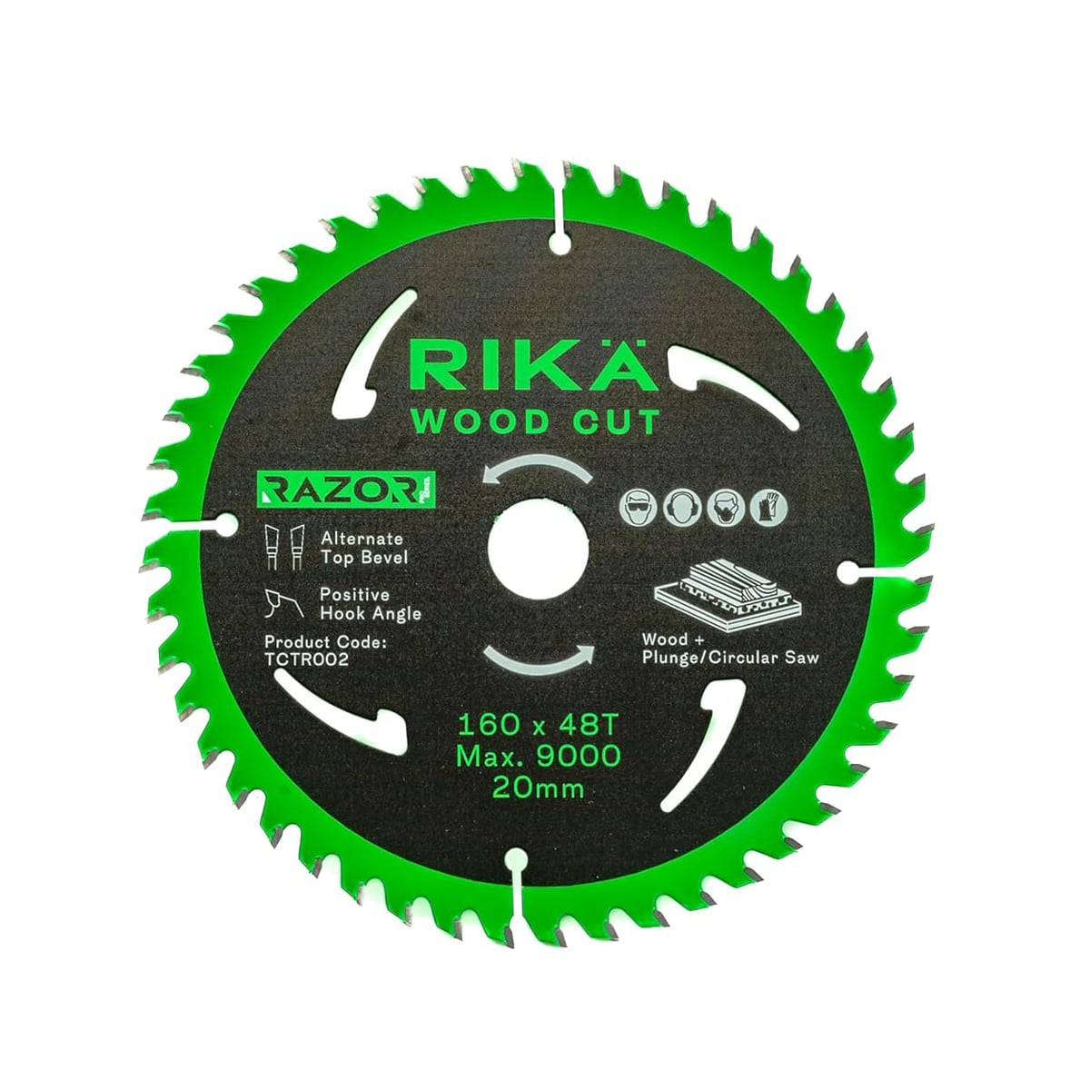 Rikä TCTR002 Razor Pro TCT Plunge Saw Blade 160mm x 48T x 20mm