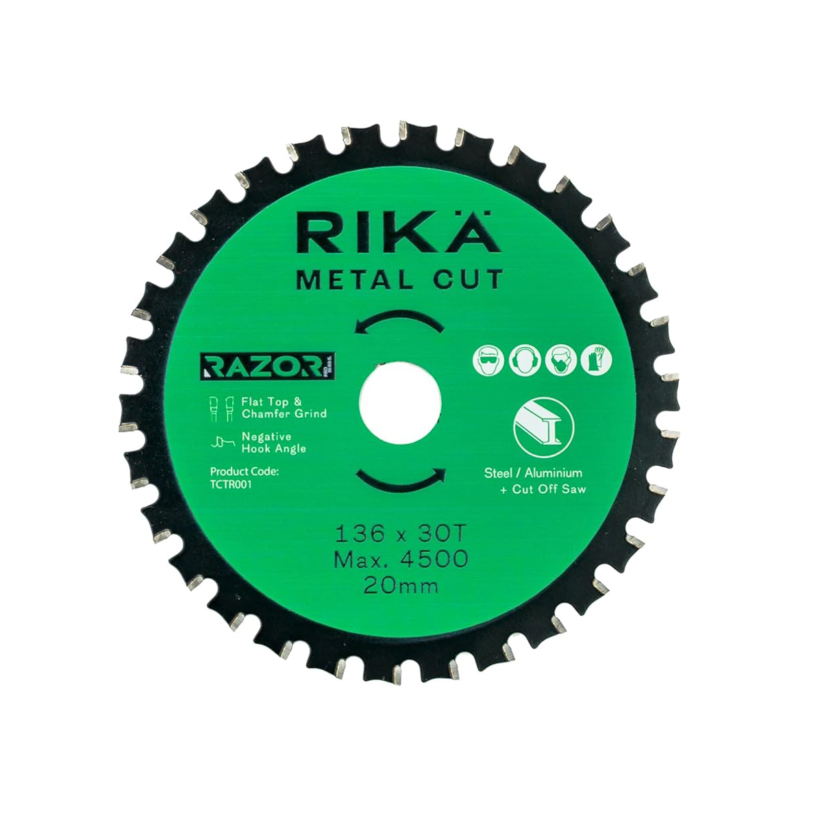 Rikä TCTR001 Razor Pro TCT Saw Blade - 136mm x 30T x 20mm