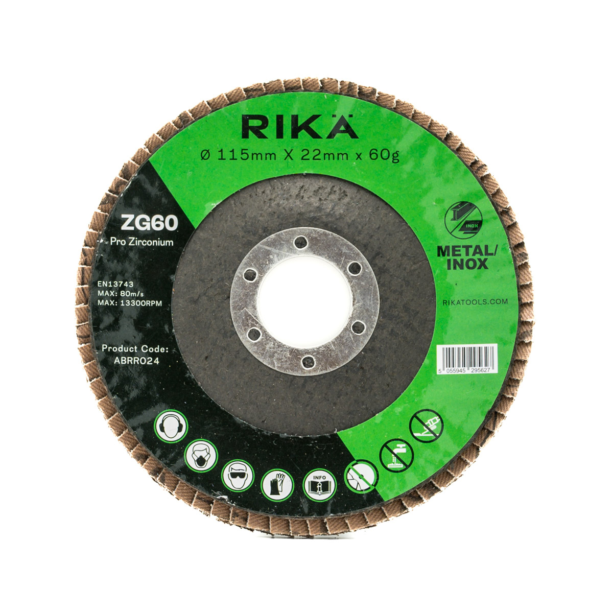 Rikä ABRR024 Flap Disc Pro Zirconium 115mm x 22mm x 60g