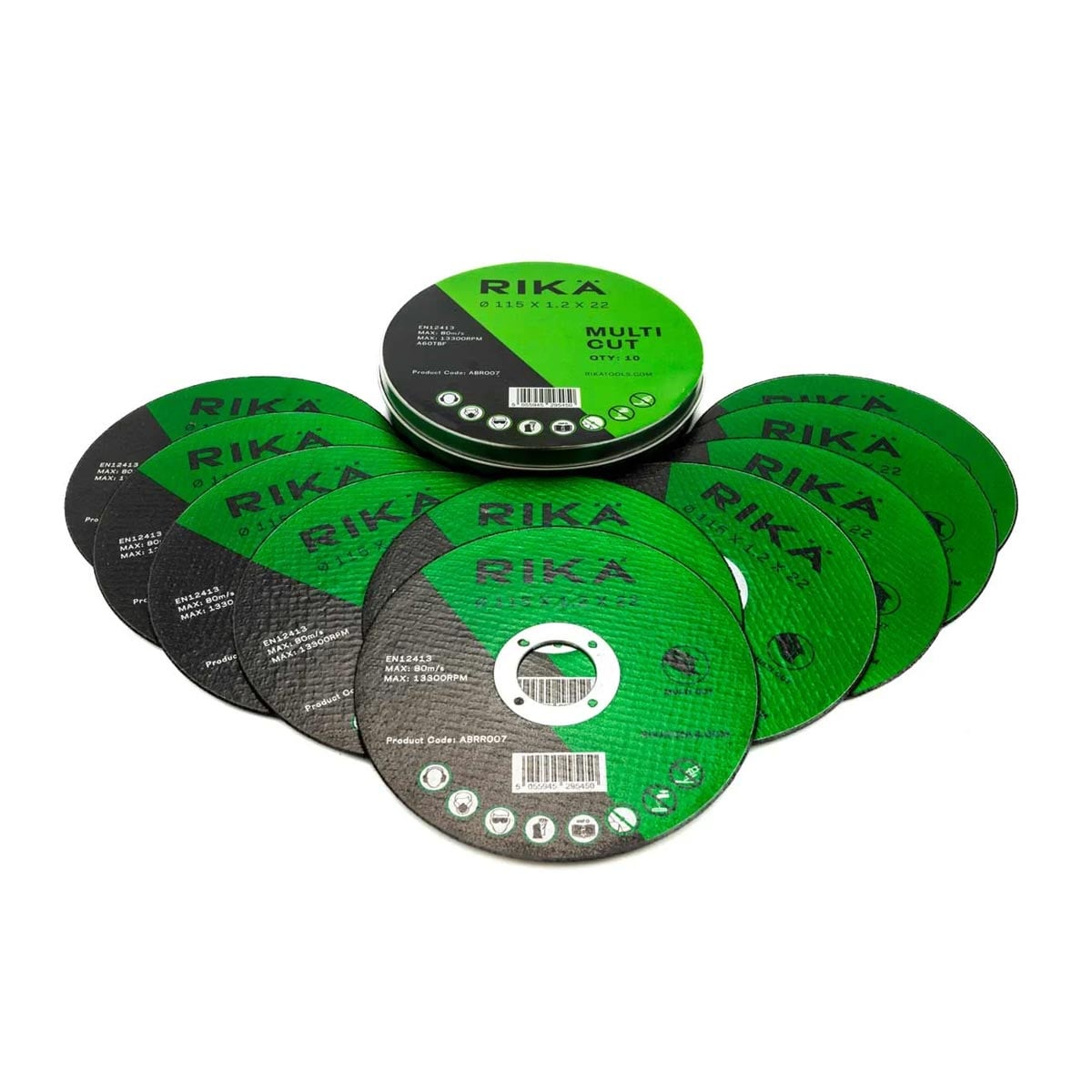 Rikä ABRR007 Metal Slitting Disc Multicut 115 x 1.2 x 22mm 10pk