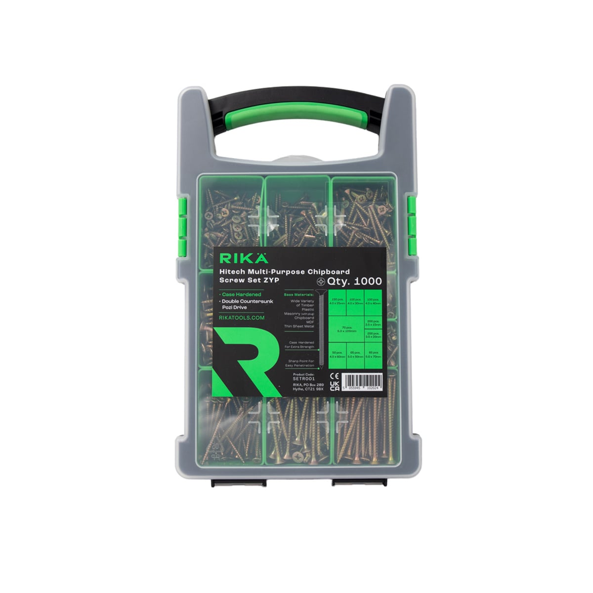 Rikä Hitech Multi-Purpose Chipboard Screw Set ZYP (1000pcs)