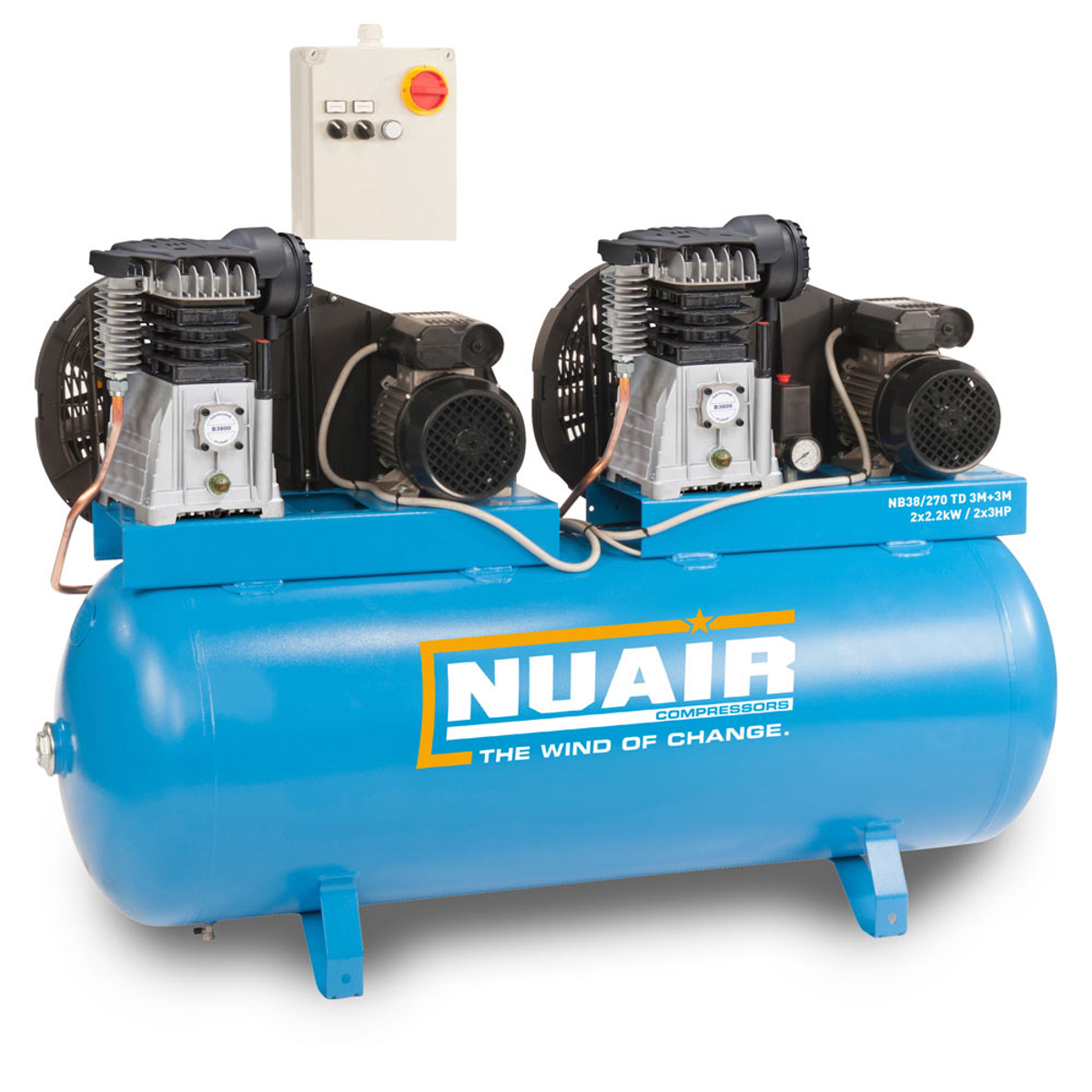 Nuair NB38/270 TD 3M+3M PRO - Stationary Compressor (32A)