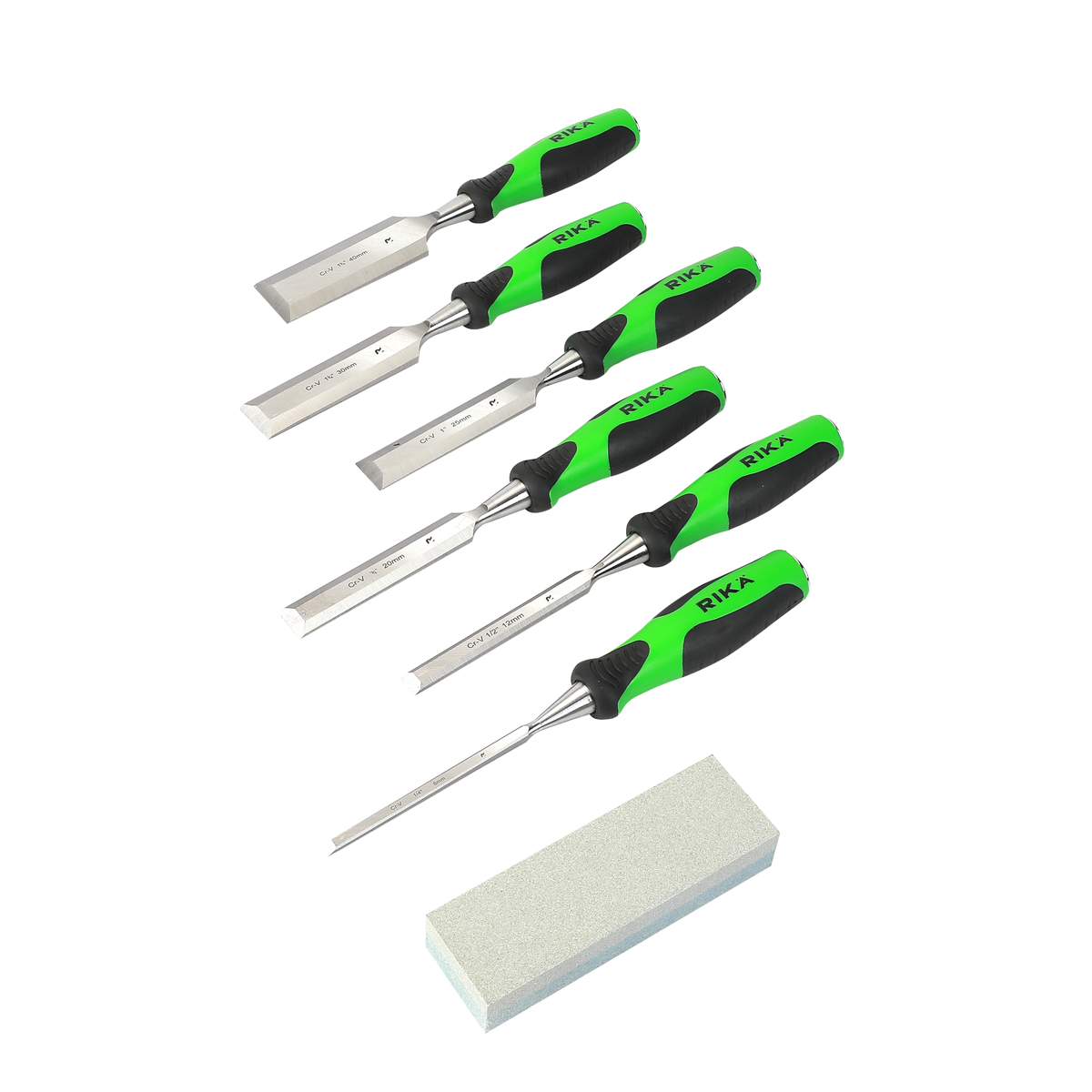 Rikä 7pc Bevel Edge Wood Chisel Set | Full Tang Cr-V Steel Kit