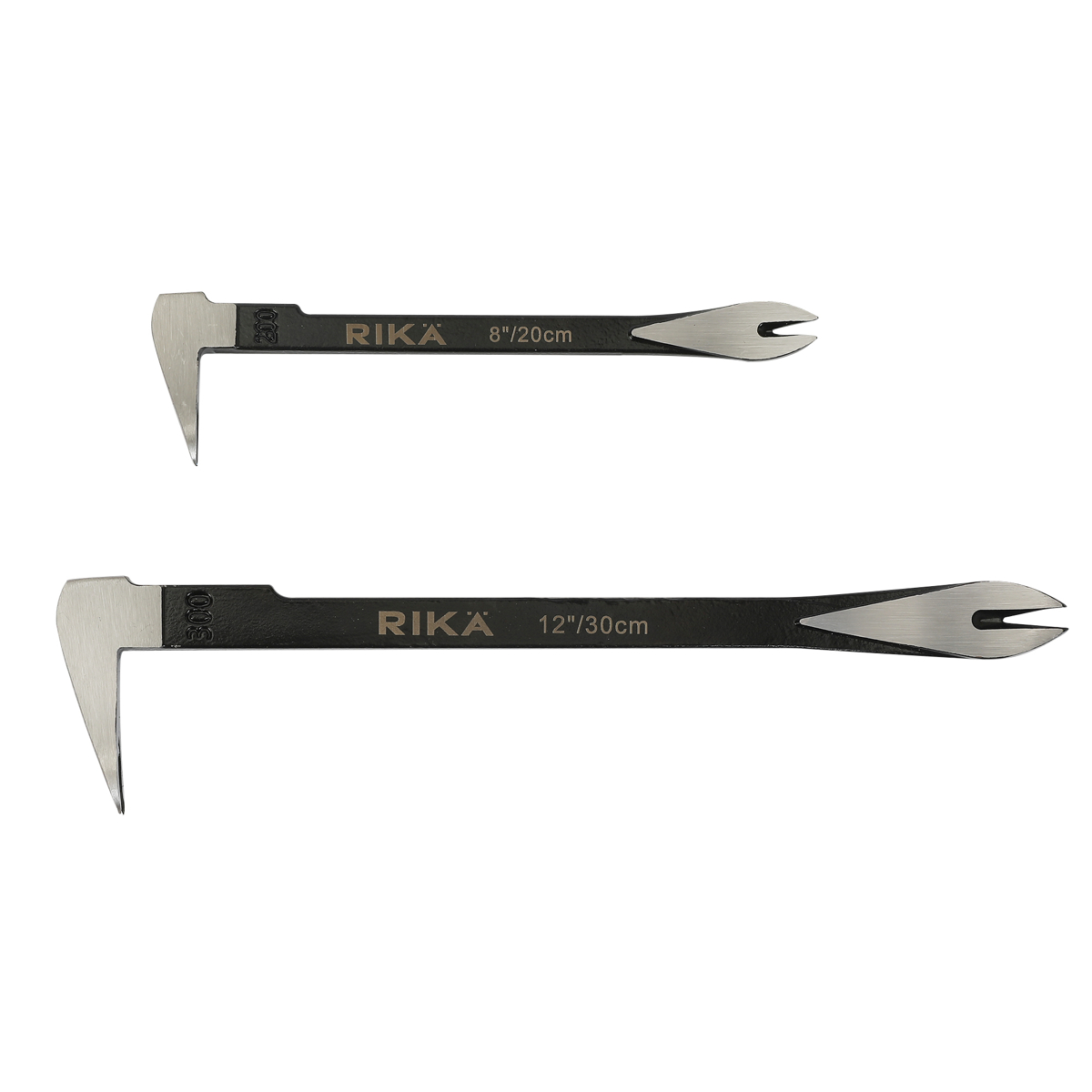 Rikä 2-Piece Nail Puller Set | 8in and 12in Carbon Steel Pry Bars
