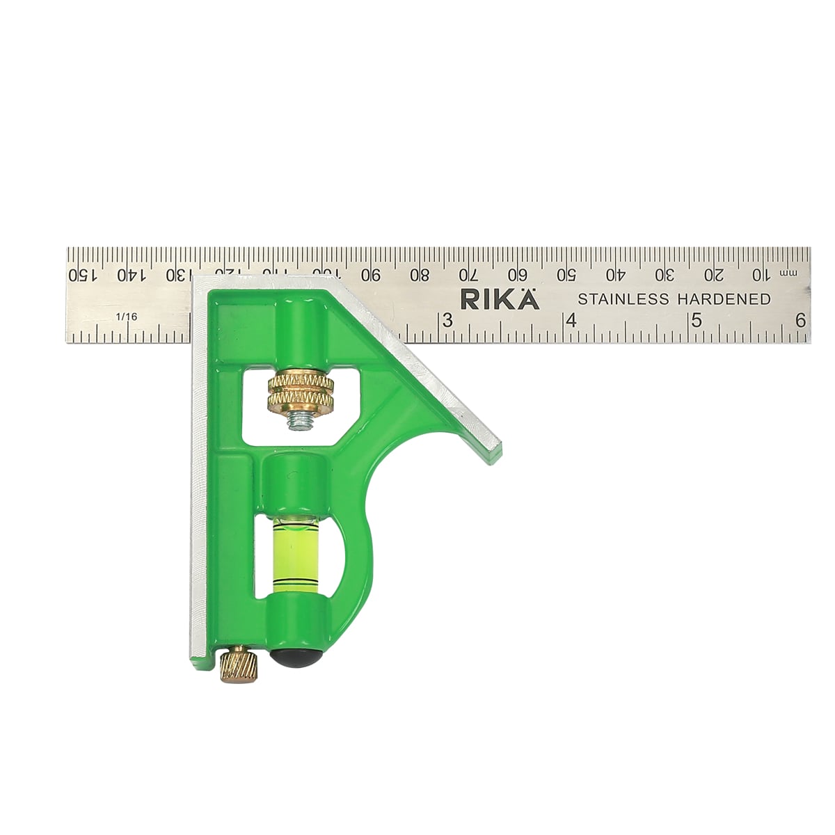 Rikä 6in Combination Square | Stainless Steel | Built-In Spirit Level