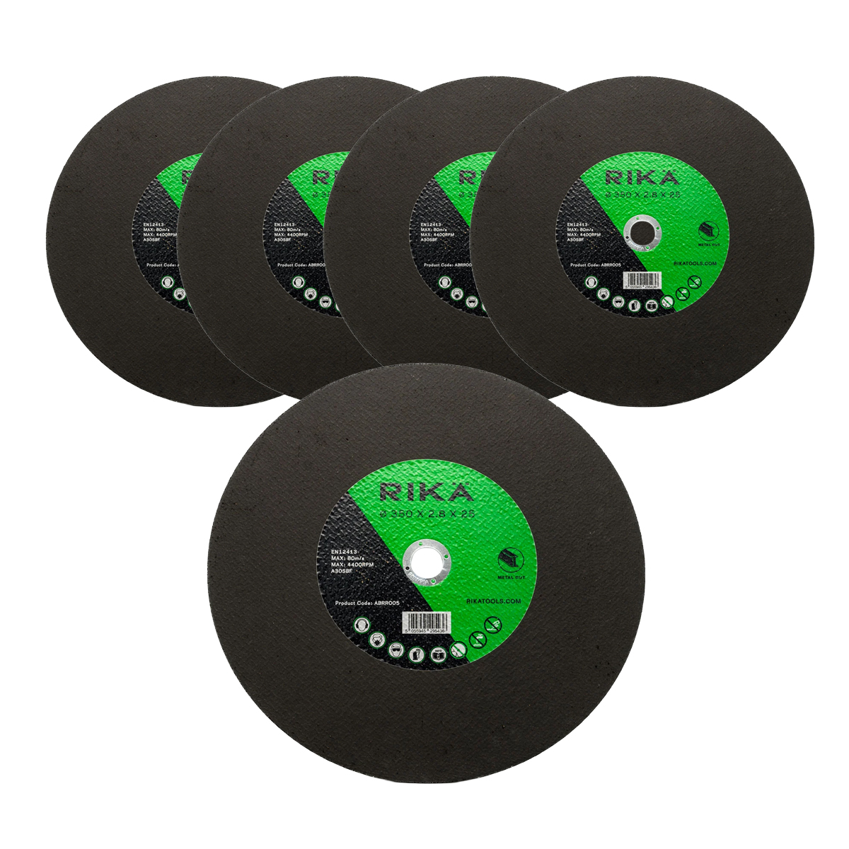 Rikä ABRR005 Metal Cutting Chopsaw Disc 350 X 2.8 X 25mm 5pcs