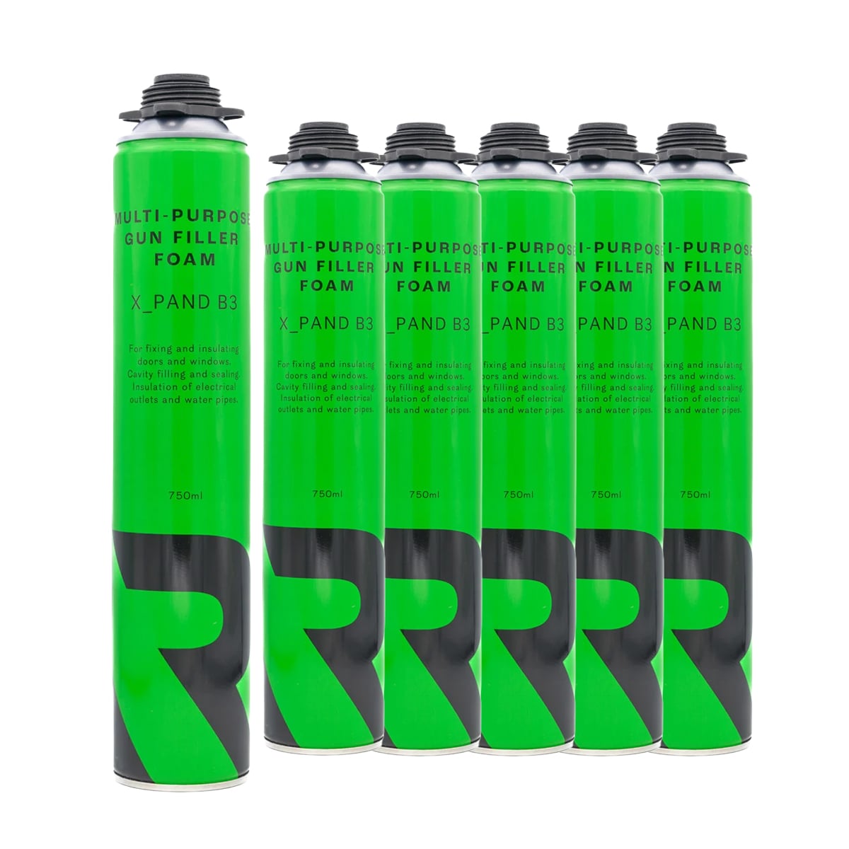 Rikä SAFR003 X-Pand B3 Gun Foam Multi Purpose 750ml Pack of 6