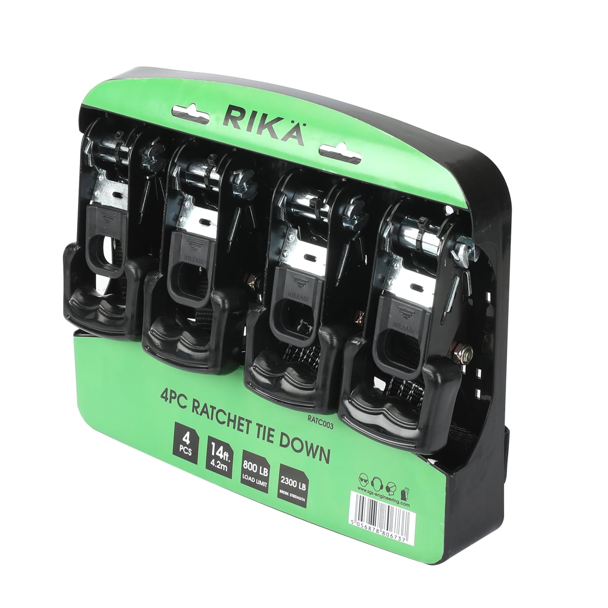Rikä 4pc Ratchet Tie Down Set