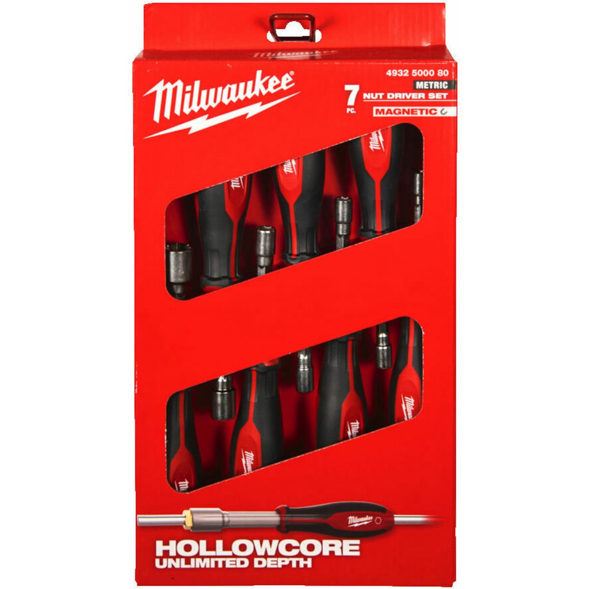 Milwaukee 4932500080 HollowCore Magnetic Nut Driver Set 7pc