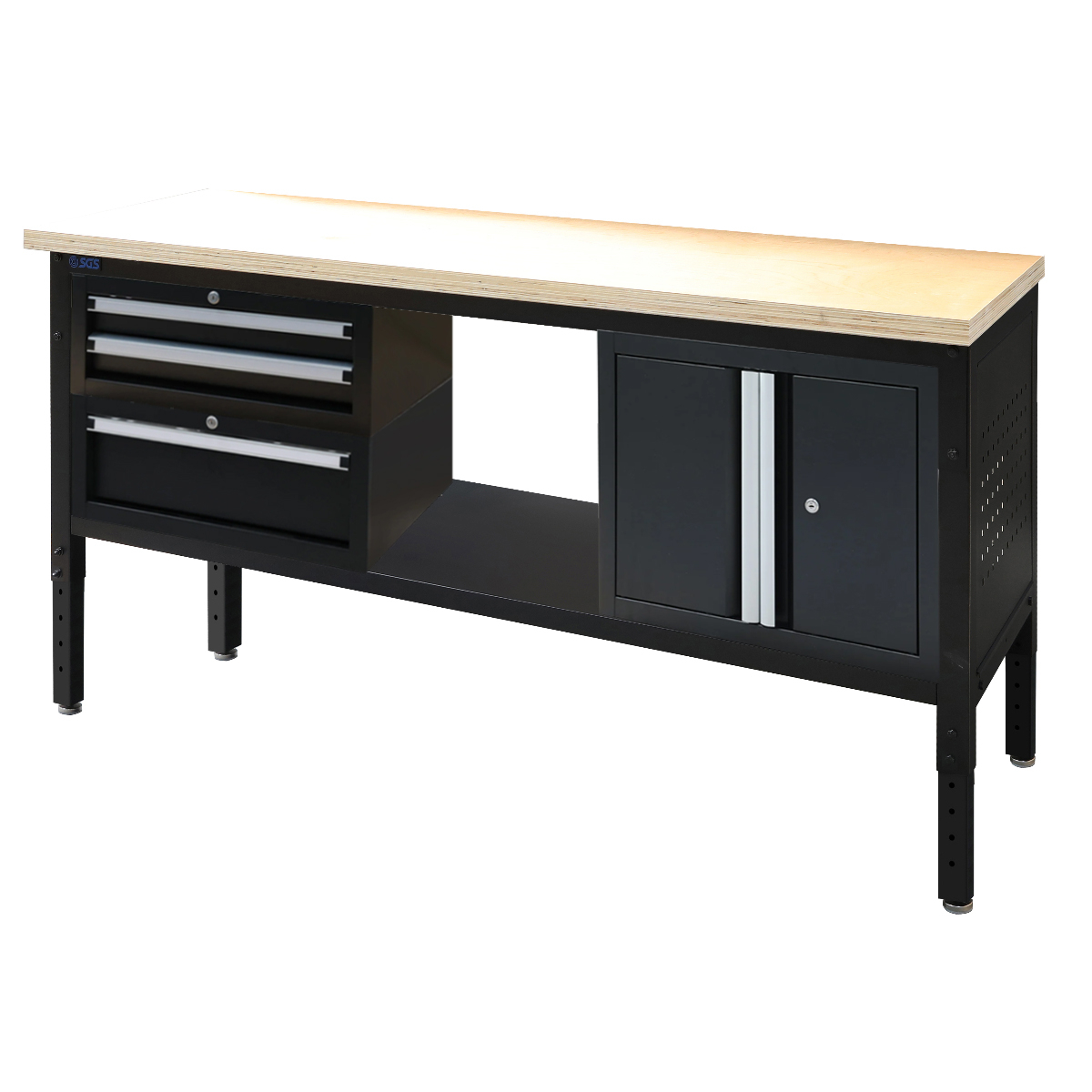 SGS 72in Modular Workstation | Plywood Worktop | 3x Drawers & Cupboard