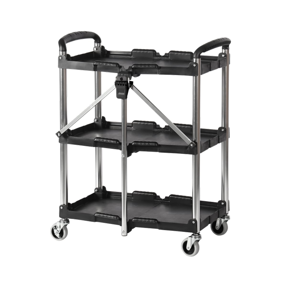 SGS Foldable 3-Shelf Trolley Cart | 25kg Total Capacity