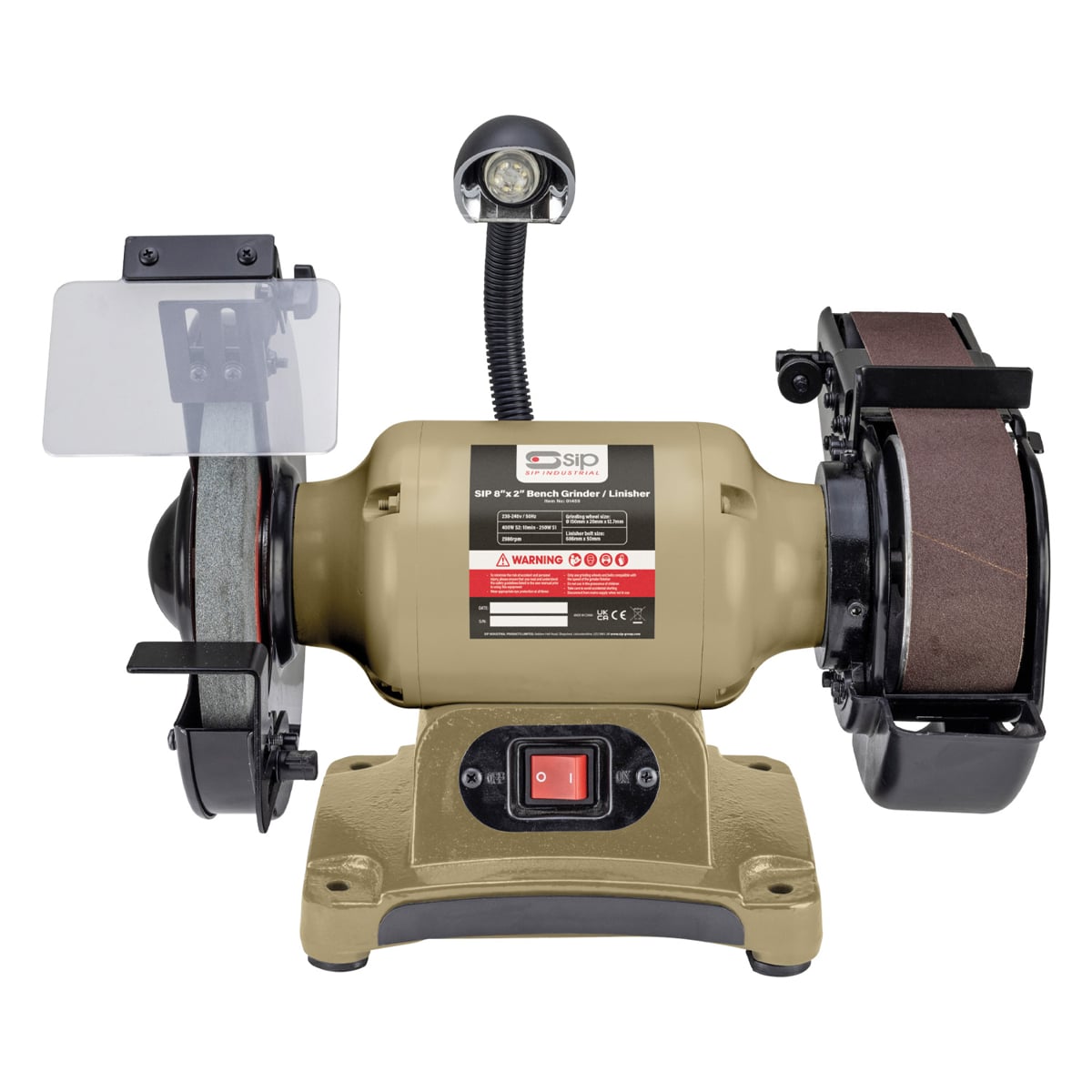 SIP 8 Inch x 2 Inch Bench Grinder / Linisher - SGS