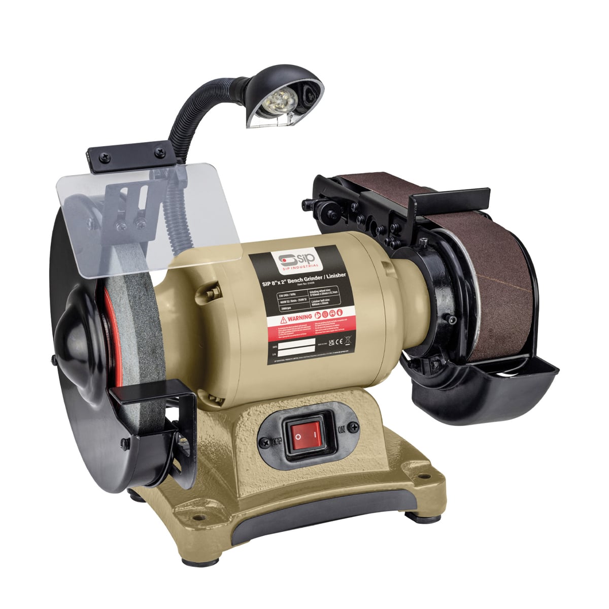SIP 8 Inch x 2 Inch Bench Grinder / Linisher - SGS