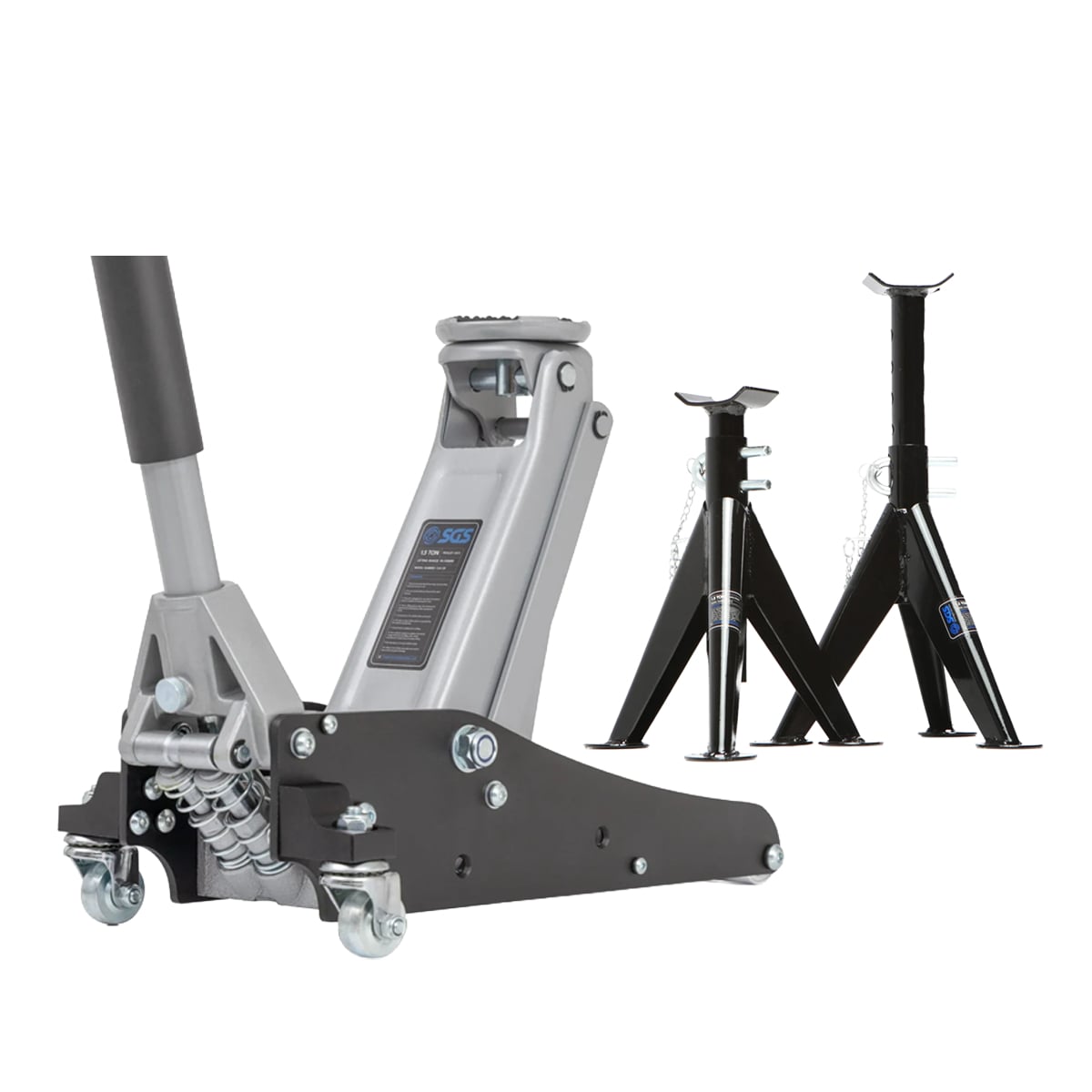SGS 1.5 Tonne Aluminium Trolley Jack | 2x 1.5 Tonne Axle Stands