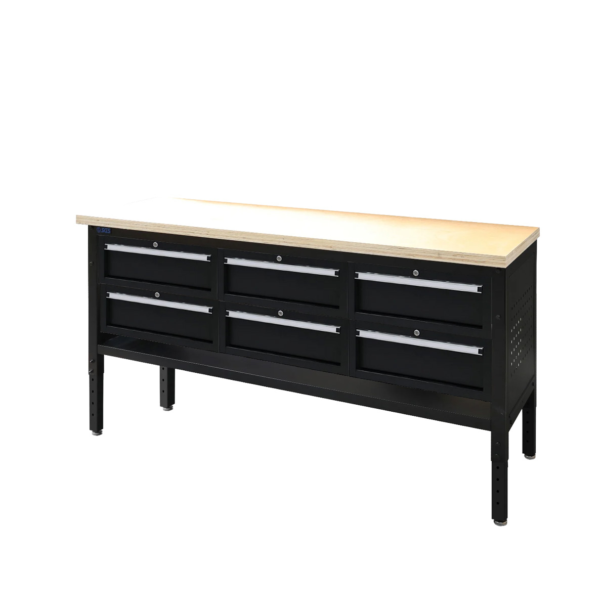 SGS 72in Modular Workstation - Wood Worktop | 6x Drawers