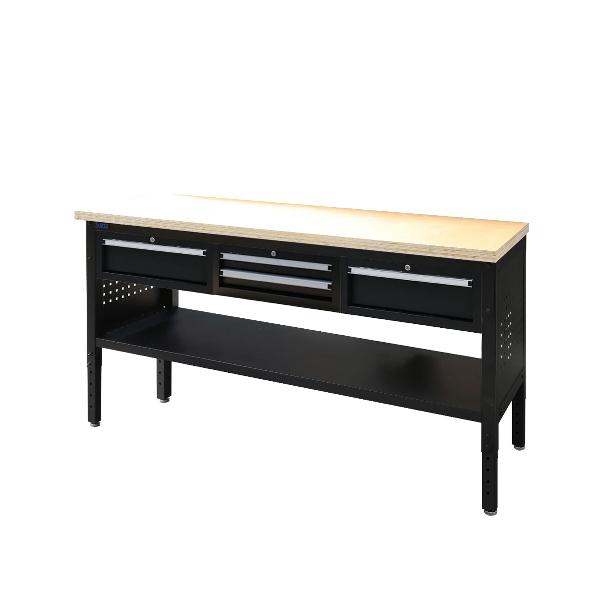 SGS 72in Modular Workstation - Wood Worktop | 4x Drawers