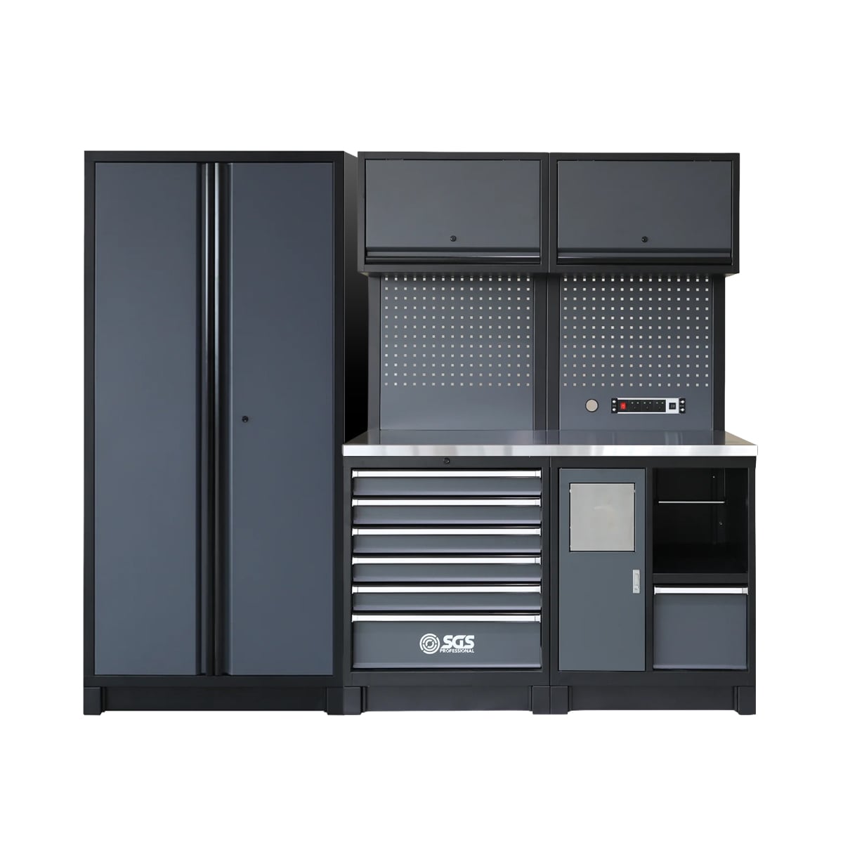 Heavy Duty Garage Storage System | Powerstrip | Bin Unit | Tall Double Cabinet