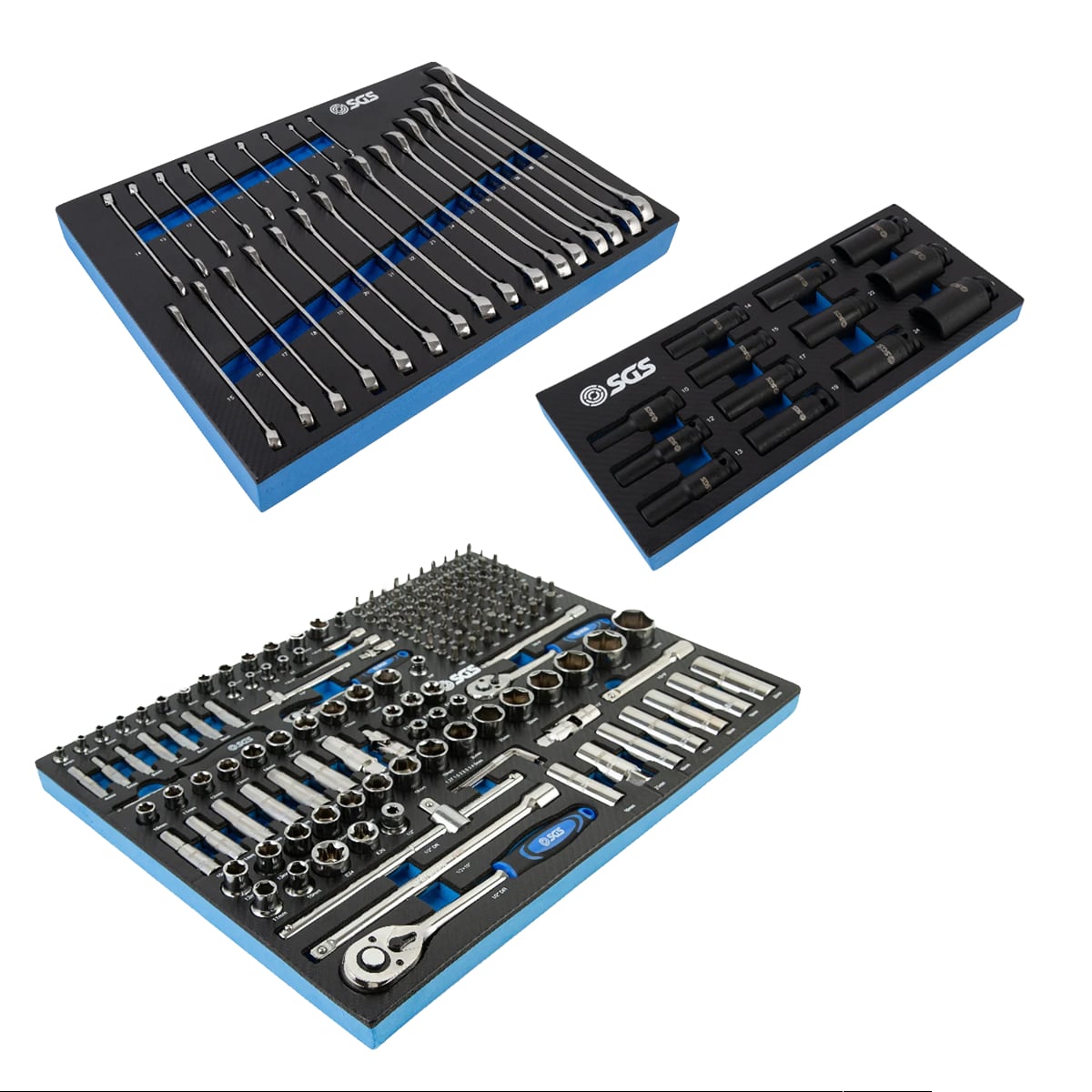 Utility Insert Drawer Box SGS Socket, Spanner & Impact Socket Set Bundle | 218pc | Foam Drawer ...